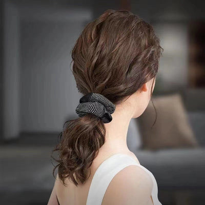 Women's Elegant Sweet Artistic Wreath Cloth Inlay Artificial Rhinestones Hair Tie