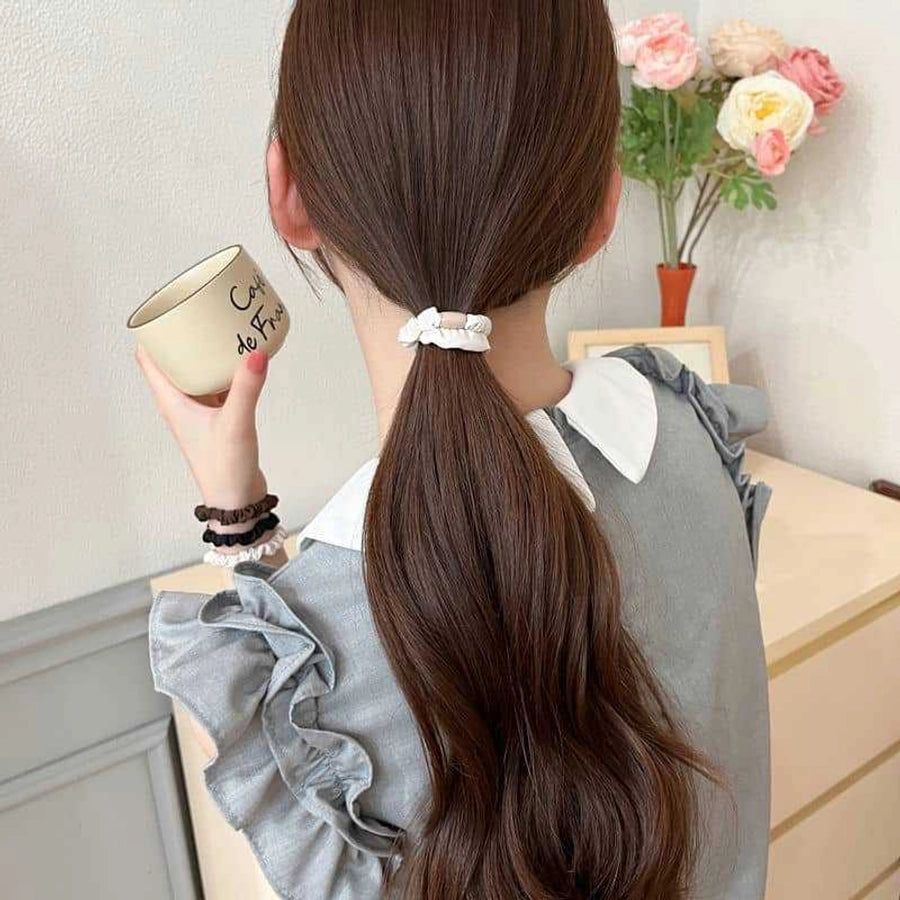 high elastic  black high elastic hair band personality large intestine ring tie hair ponytail hair rope girl rubber band