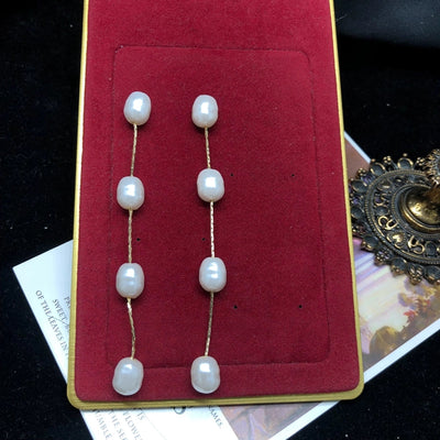 1 Pair Vintage Style Classic Style Geometric Inlay Copper Artificial Pearls Drop Earrings