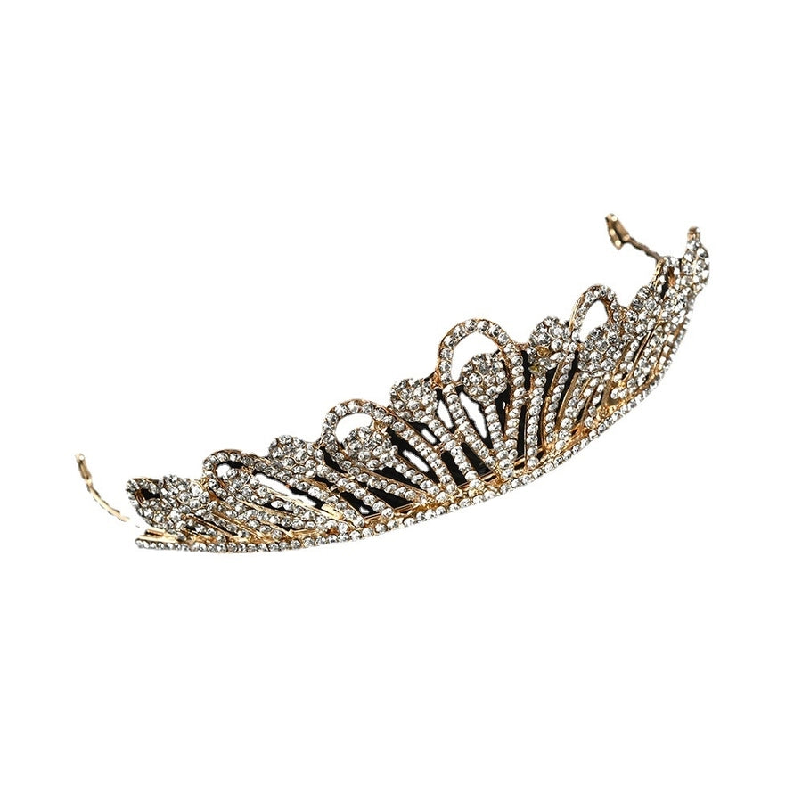 fashion crown alloy inlay zircon crown 1 piece