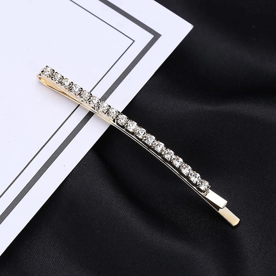Women'S Fashion Solid Color Iron Plating Inlay Rhinestones Hair Clip