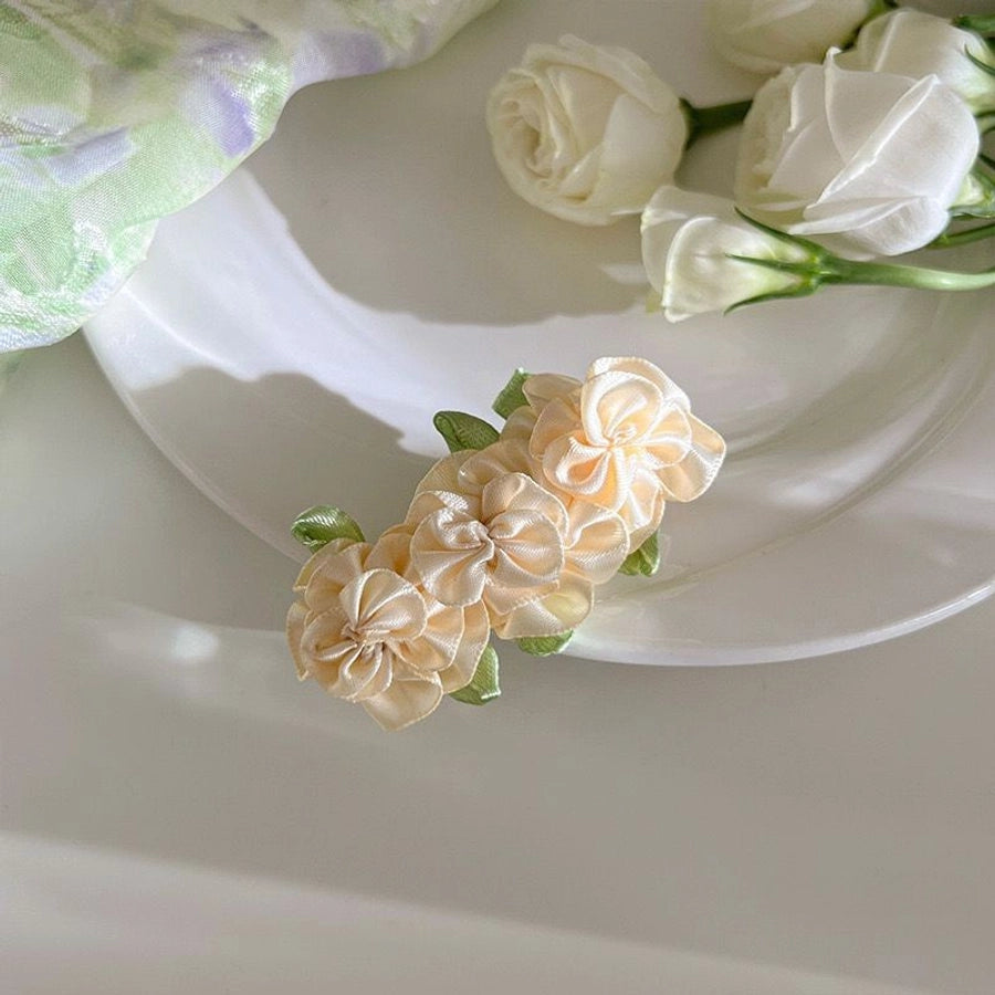 Korean Style Gentle Flower Small Hairpin Female Niche Design Summer  Head Clip Light Luxury High-end Headwear