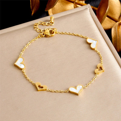 Vintage Style Heart Shape 304 Stainless Steel Bracelets In Bulk