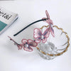 fashion butterfly alloy lace inlay artificial pearls hair band 1 piece