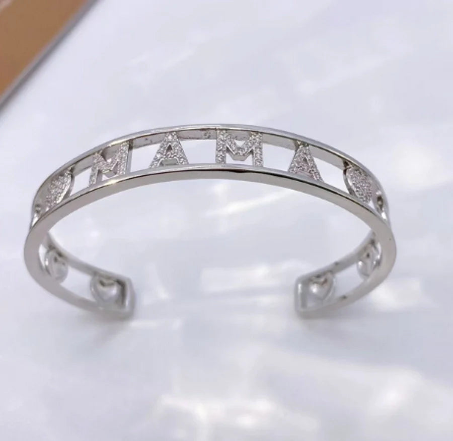 Jewelry Vintage Style Classic Style Letter Copper Zircon Mixed Metal Plating Bangle