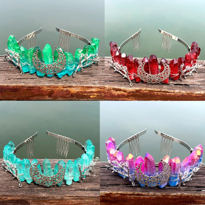 fashion moon crown alloy hollow out crown