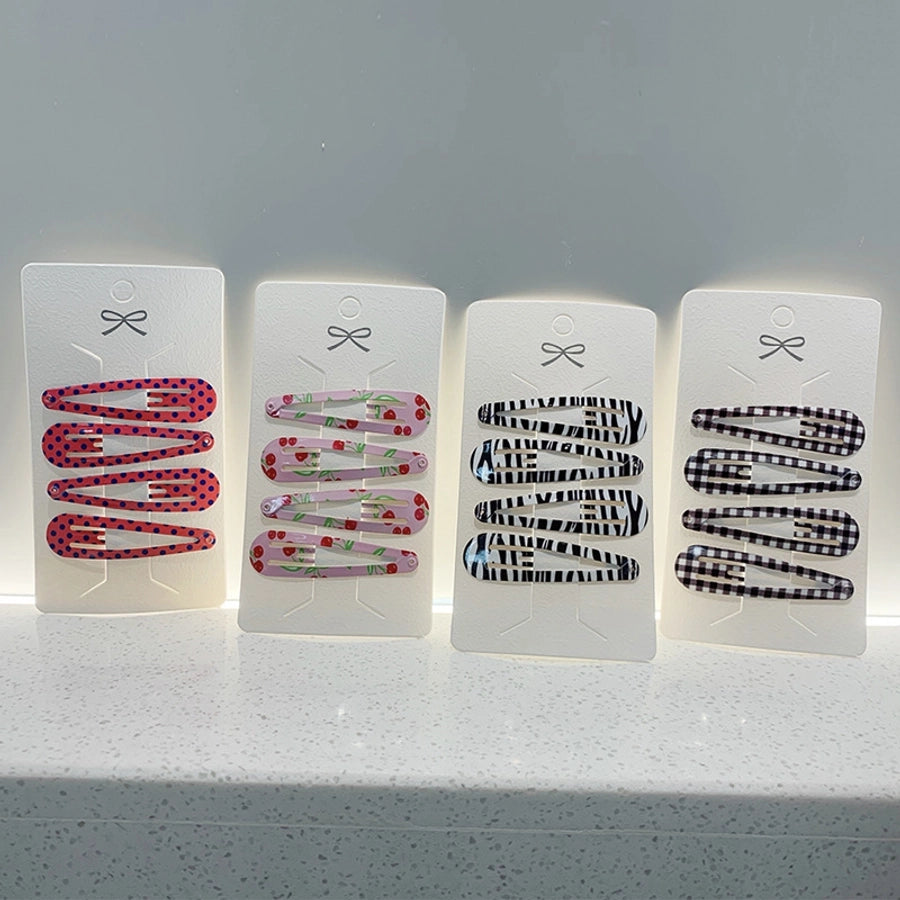 simple style water droplets metal plating hair clip 1 set