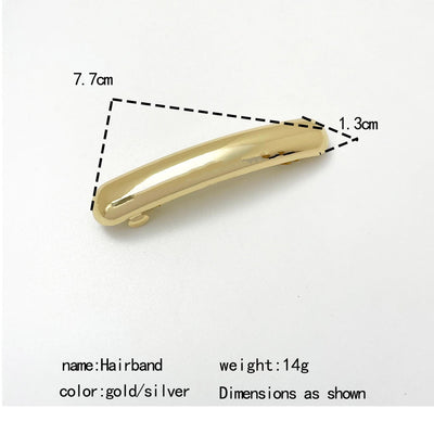 Women's Casual Solid Color Rectangle Alloy Hair Clip