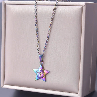 Jewelry Simple Style Pentagram 304 Stainless Steel Plating Pendant Necklace