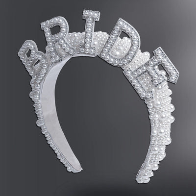 princess letter flannel inlay artificial pearls hair band