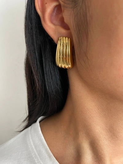 1 Pair Nordic Style Simple Style Commute Geometric Irregular 316L Stainless Steel  18K Gold Plated Earrings