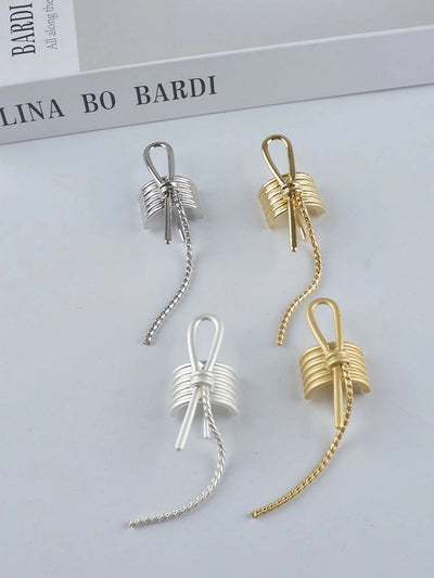 simple style solid color alloy plating hair tie
