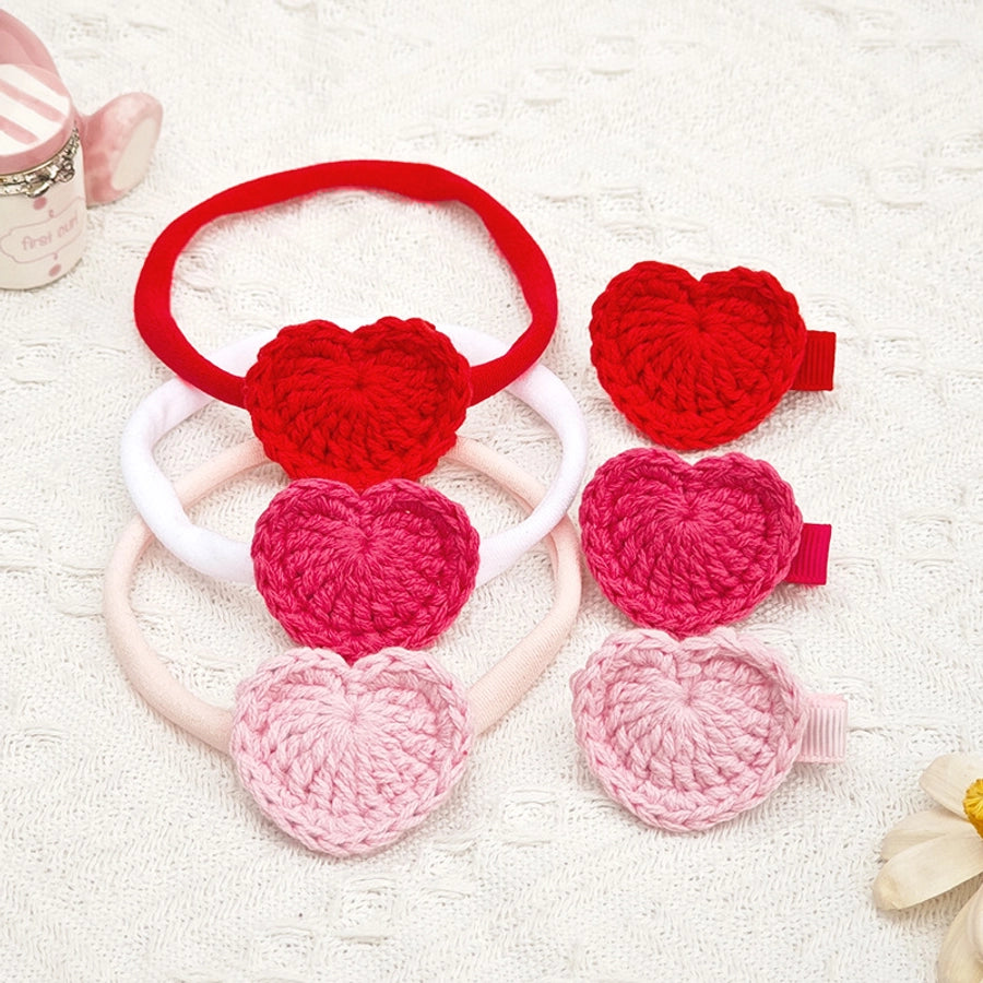 Girl'S Sweet Heart Shape Cloth Hair Band