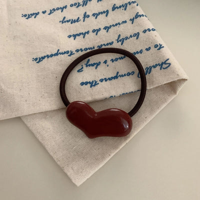 Women's Cute Simple Style Heart Shape Resin Hair Tie