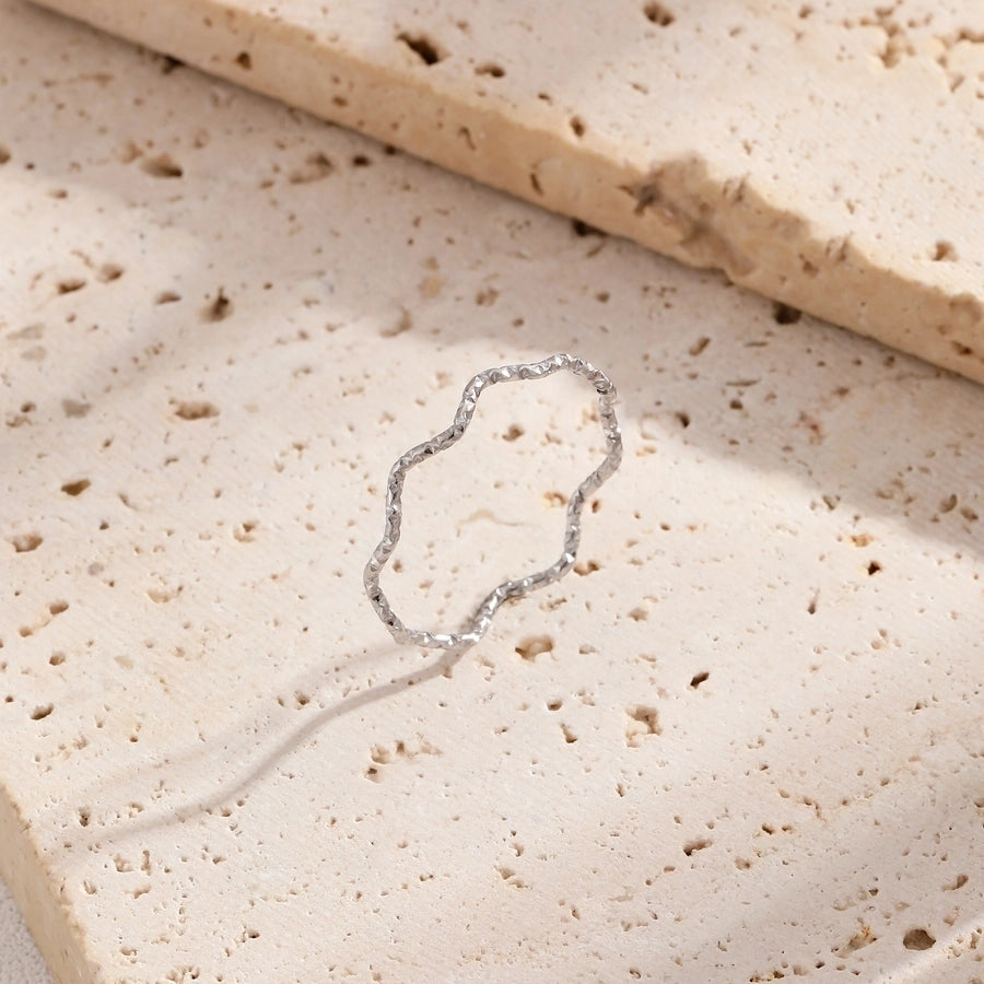 Jewelry Simple Style Classic Style Waves Solid Color Titanium Steel Rings