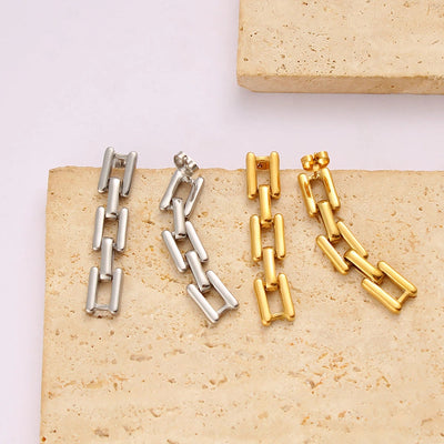 1 Pair Simple Style Commute Square 304 Stainless Steel 316 Stainless Steel  18K Gold Plated Drop Earrings
