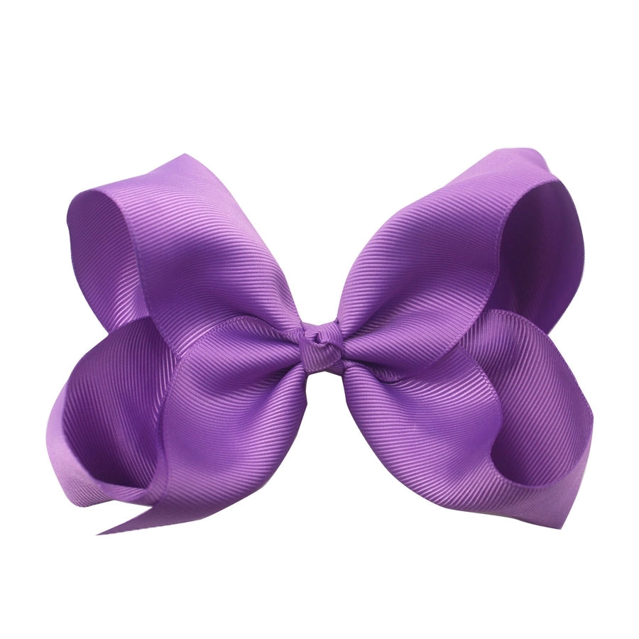 sweet simple style solid color bow knot ribbed band handmade hair clip
