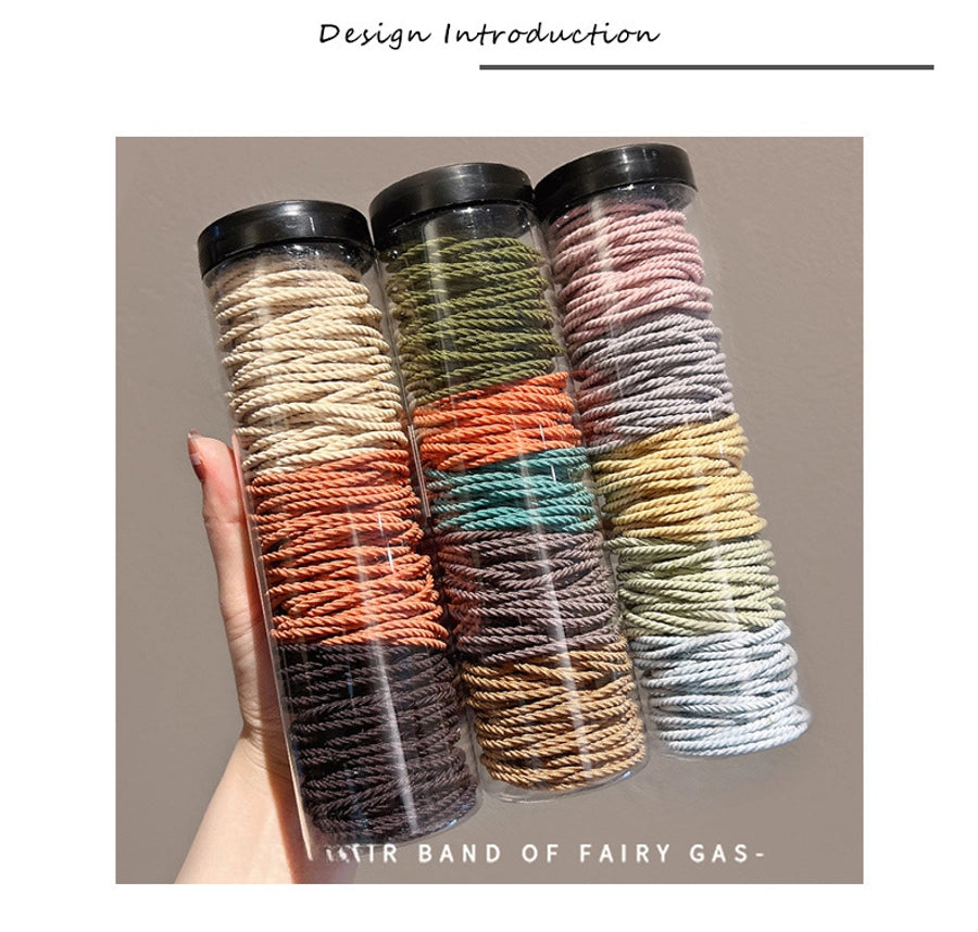 Canned rubber band women's tie head high elastic durable hair rope tie head  new rubber band high ponytail hair rope hair ring