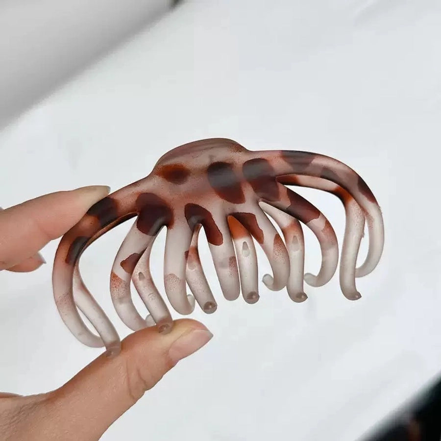 fashion geometric leopard plastic hollow out hair claws