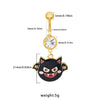 1 Piece Belly Rings Rock Punk Pumpkin Bat Skull 316 Stainless Steel  Alloy Epoxy Inlay Rhinestones Zircon Gold Plated