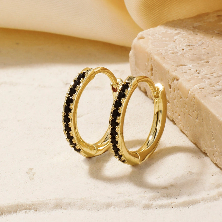 1 Pair Glam Lady Shiny Geometric Inlay Copper Zircon K Gold Plated Rhodium Plated Ear Studs