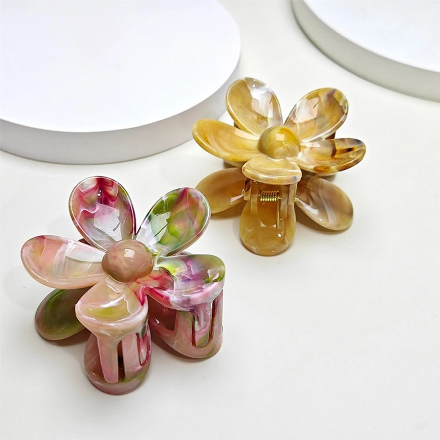 Women's IG Style Sweet Flower Resin Hair Claws