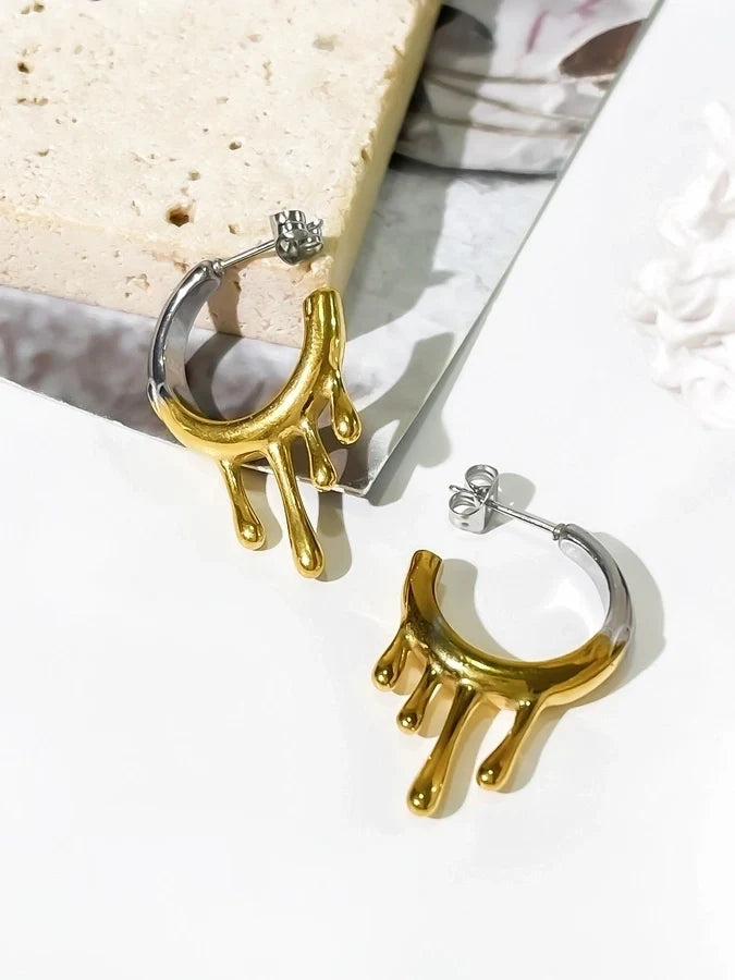 1 Pair Vintage Style Simple Style Geometric 316L Stainless Steel  18K Gold Plated Ear Studs