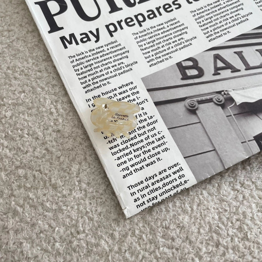 women's retro lady color block arylic hair clip