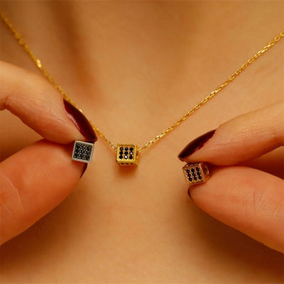 Jewelry Simple Style Geometric Square Titanium Steel Pendant Necklace