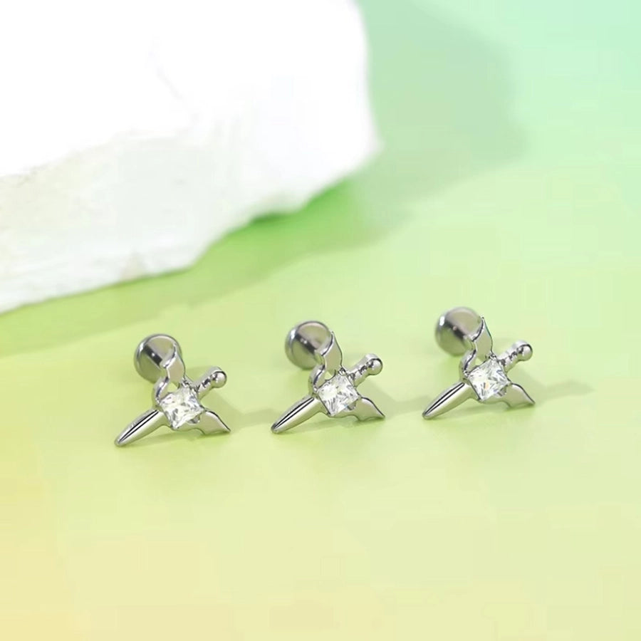 1 Piece Lip Rings Hip-Hop Rock Punk Spider Pure Titanium Titanium Alloy Zircon 14K Gold Plated White Gold Plated Lip Rings Ear Cartilage Rings & Studs