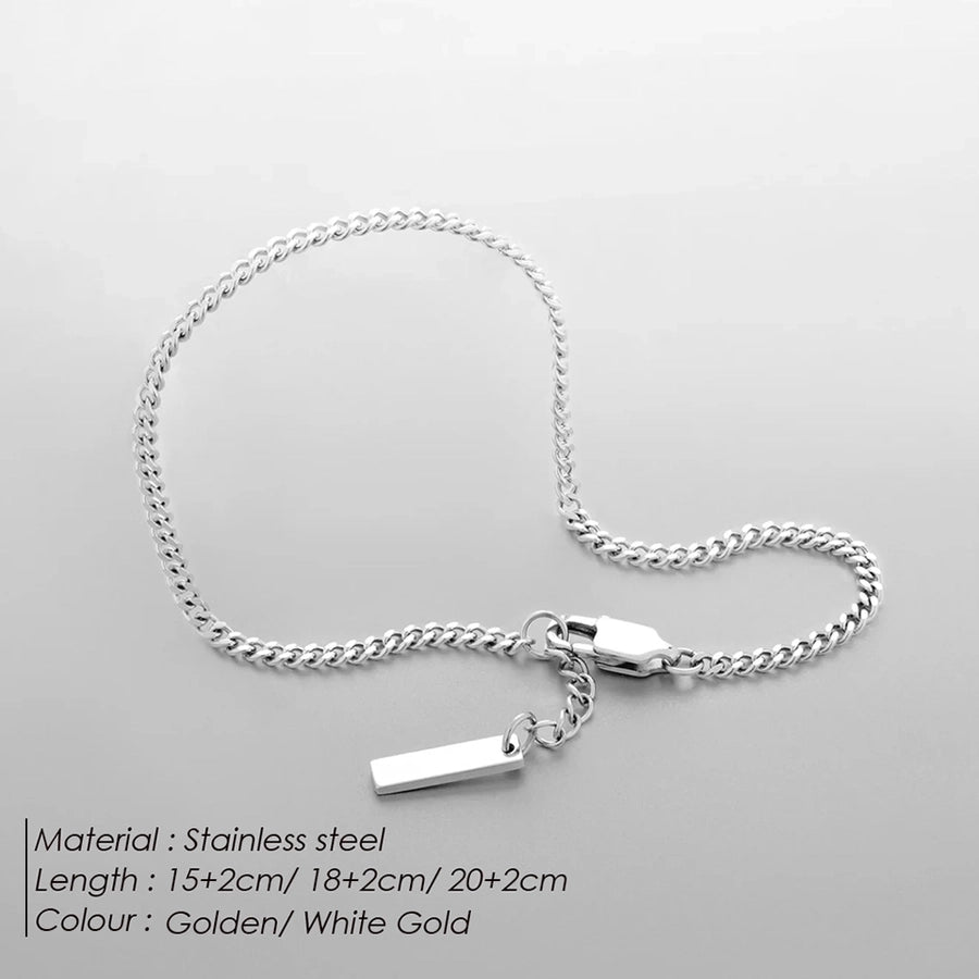 Hip-Hop Basic Simple Style Geometric 304 Stainless Steel 18K Gold Plated White Gold Plated Bracelets In Bulk