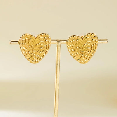 1 Pair Elegant Heart Shape Butterfly Bow Knot 201 Stainless Steel Ear Studs