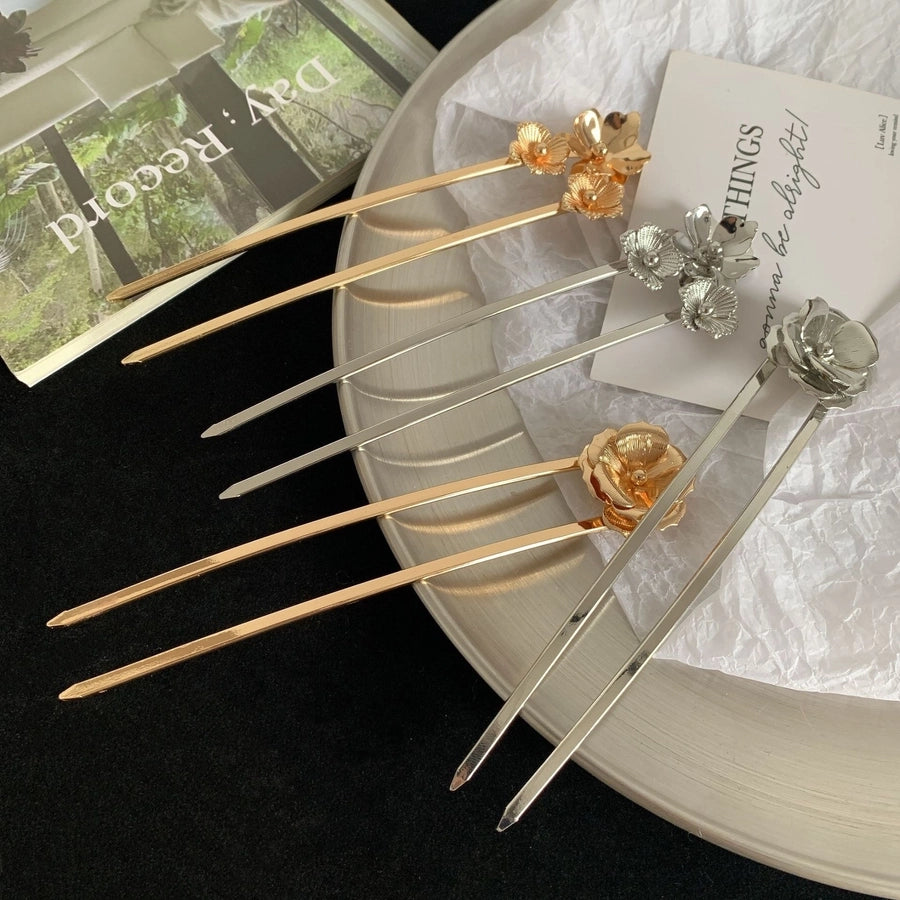 retro u shape metal plating hairpin