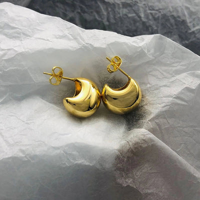 1 Pair Simple Style Water Droplets Rhombus Copper 18K Gold Plated Earrings