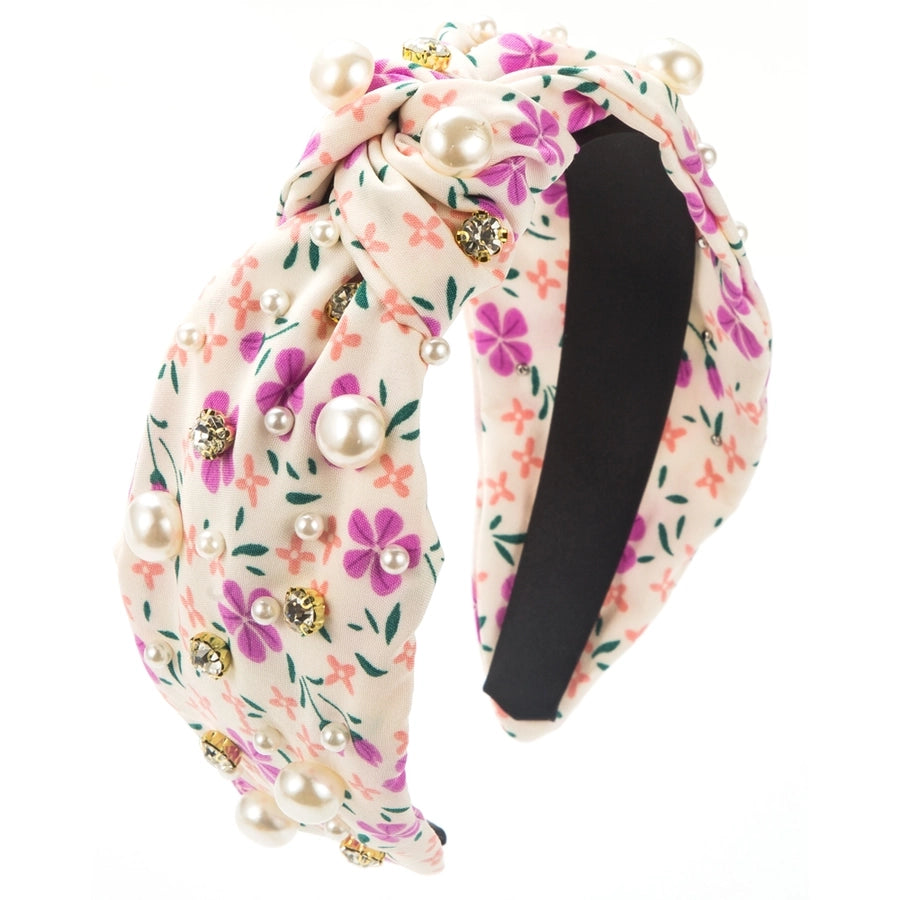 Women's Casual Vacation Classic Style Color Block Alloy Cloth Flowers Inlay Rhinestones Hair Band