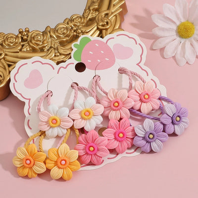 Kid'S Sweet Flower Resin Hair Tie