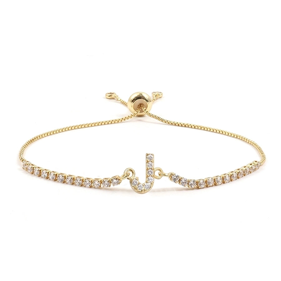 Copper Inlay Letter Zircon Bracelets