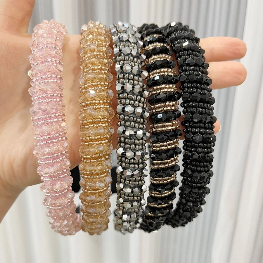 women's shiny solid color sponge hair band