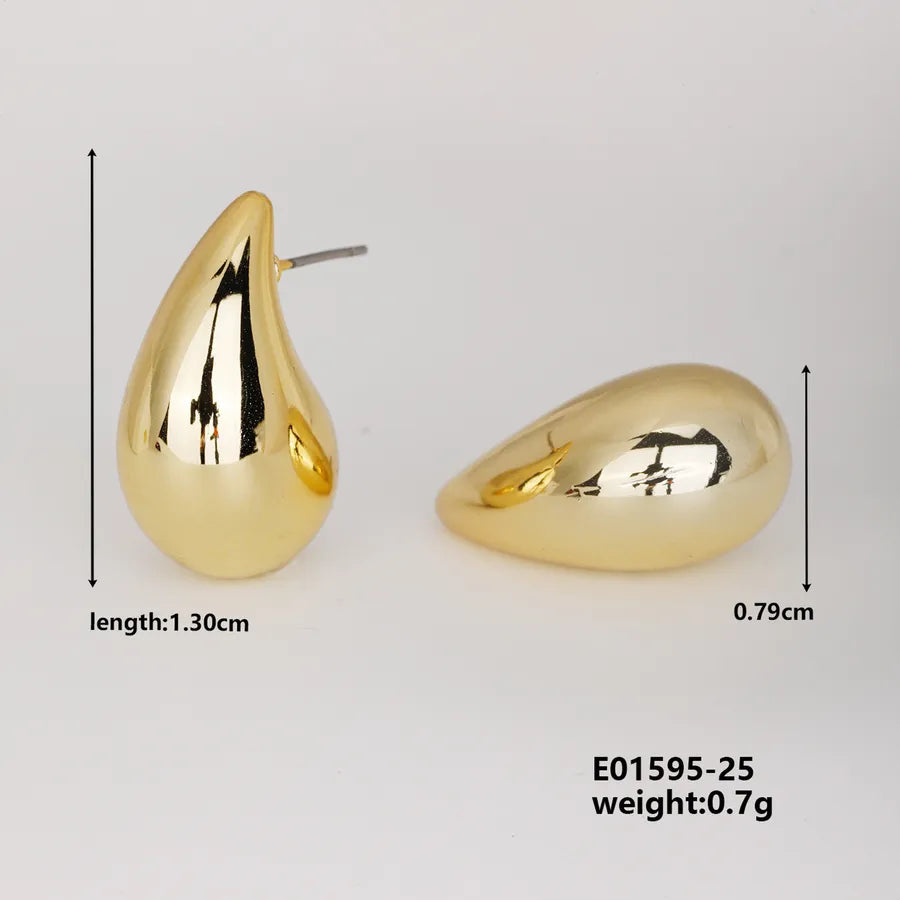 1 Pair Basic Classic Style Geometric Star Heart Shape Irregular CCB K Gold Plated Stud Earrings