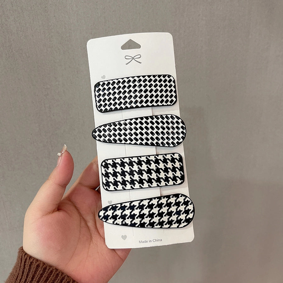 new word clip flashing diamond checkerboard pattern hairpin hair accessories