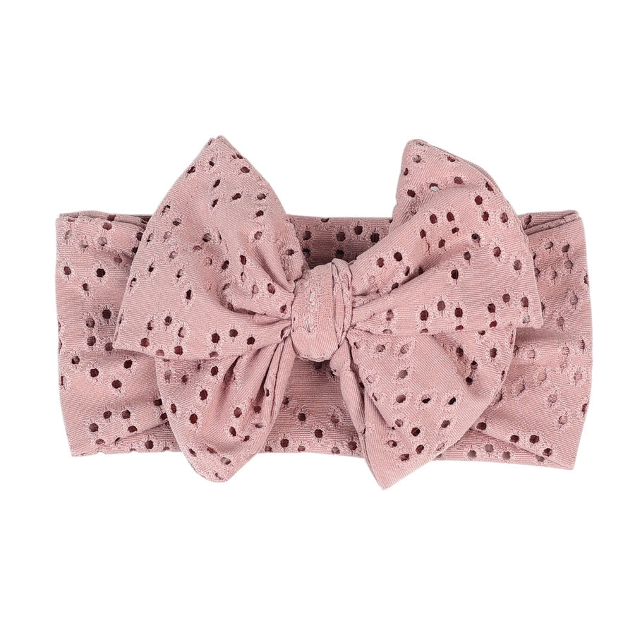 pastoral polka dots cloth bowknot hollow out hair band