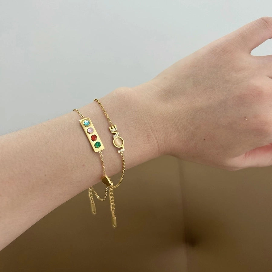 Modern Style Classic Style Love Starfish Heart Shape 304 Stainless Steel natural stone Bracelets In Bulk