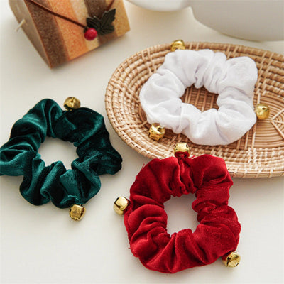 Christmas Romantic Women's Solid Color Flannel Handmade Hair Tie