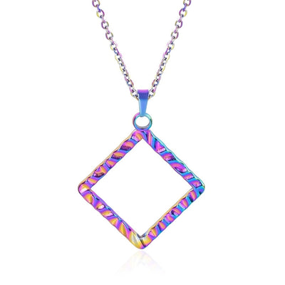 Jewelry Basic Simple Style Classic Style Square 304 Stainless Steel 18K Gold Plated Plating Pendant Necklace