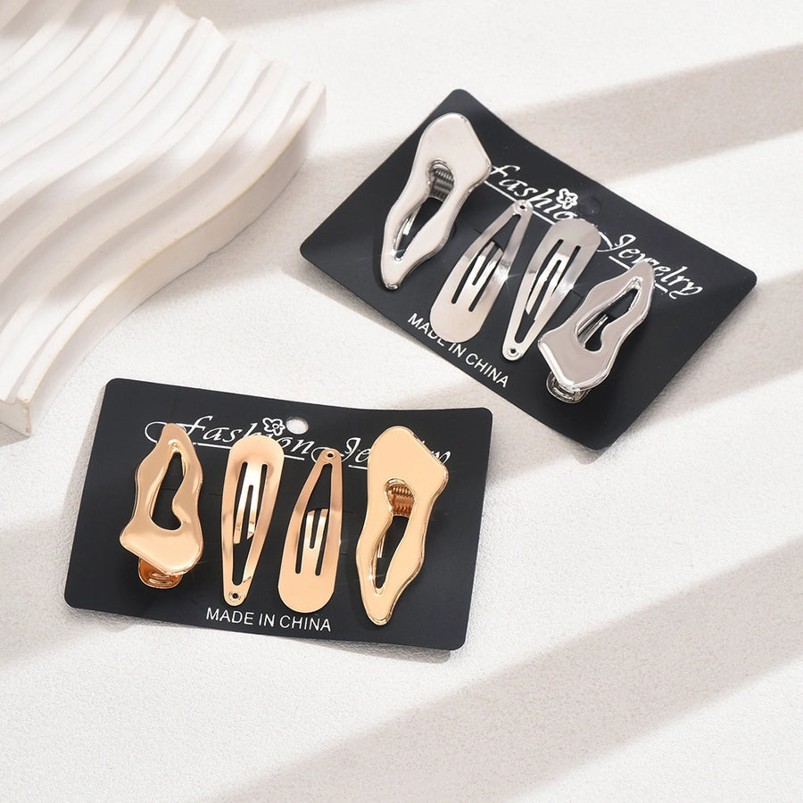 Hot Selling Irregular Metal Side Clip Women's BB Clip Duckbill Clip Combination Suit Barrettes High Sense Head Clip