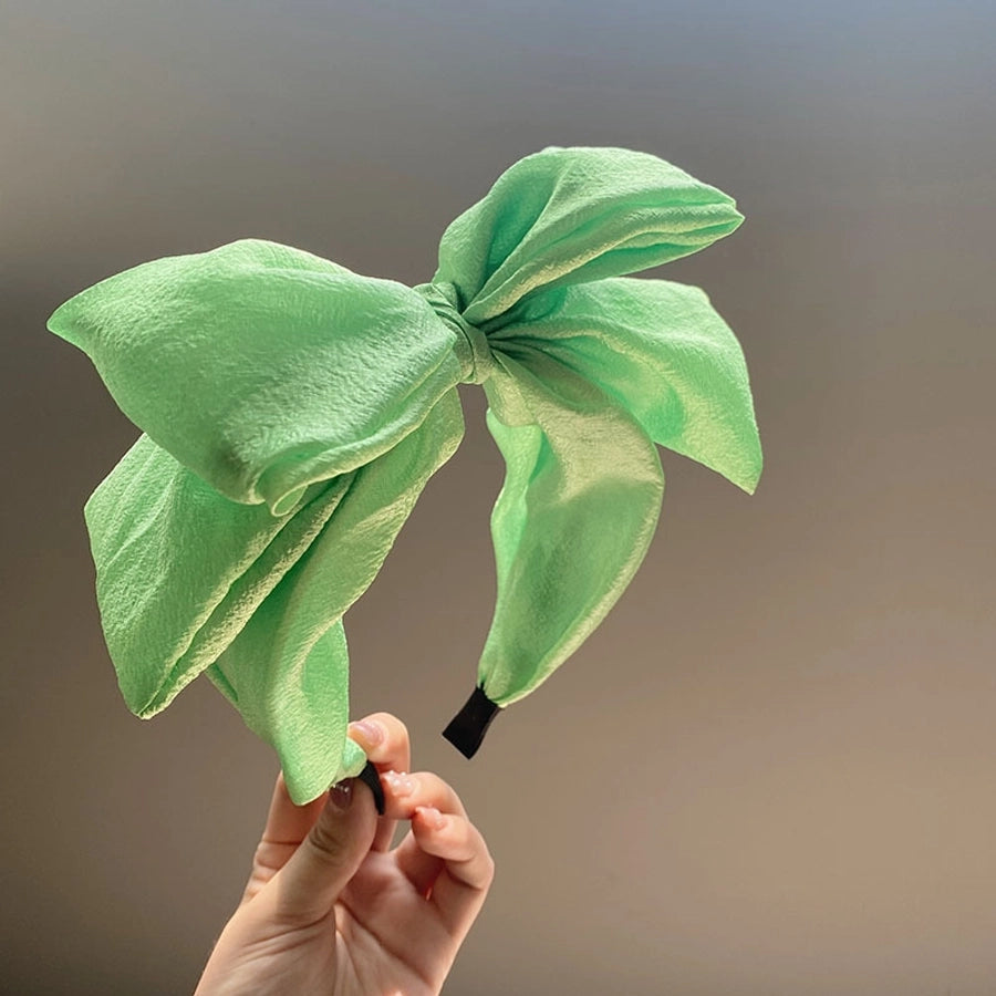 fashion bow knot gauze pleated hair band 1 piece