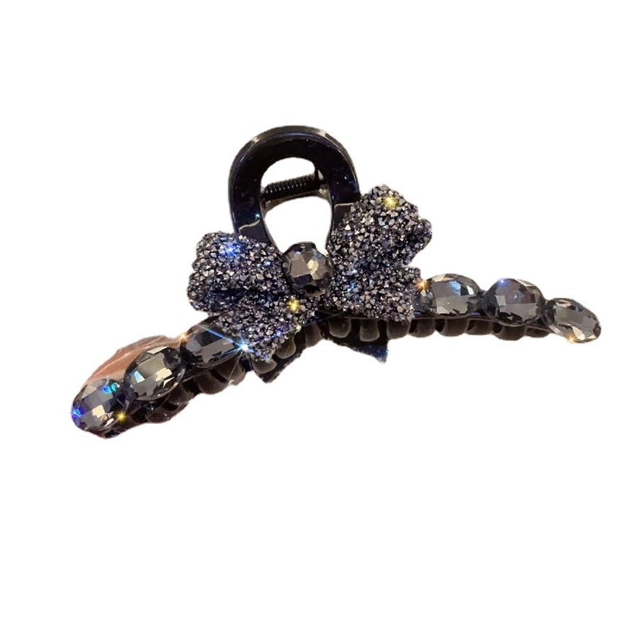 Full diamond bow large hair clip high-grade updo hairpin female back spoon  New elegant clip headdress