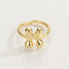 Copper 18K Gold Plated Plating Letter Copper Rings