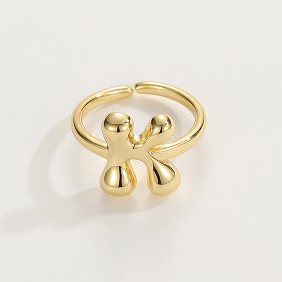Copper 18K Gold Plated Plating Letter Copper Rings