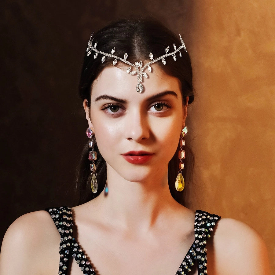 Women's Bridal Shiny Solid Color Rhinestone Copper Inlay Rhinestones Hair Band